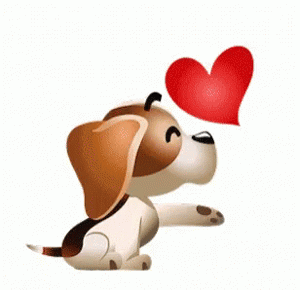 Gif animé bisous chien